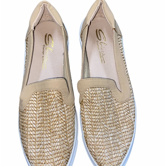 Sbicca vintage collection tan woven slip on loafers size 10 - Picture 4 of 7
